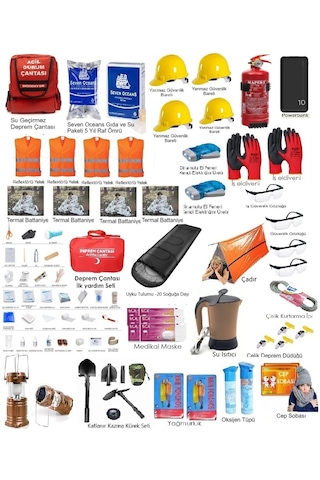 Mega Deprem Çantası Tam Kapsamlı Uzman Acil Durum Çantası