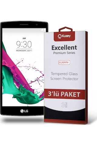 LG G4 Beat ile Uyumlu Kırılmaz Cam Ekran Koruyucu Ekonomik 3'lü Paket
