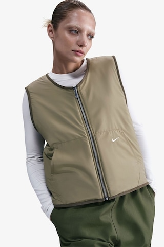 Nike Sportswear Fleece Sherpa Winterized Reversible Sythetic Fill Full-zip Çift Traflı Kadın Peluş Sentetik Dolgu Yelek Yeşil
