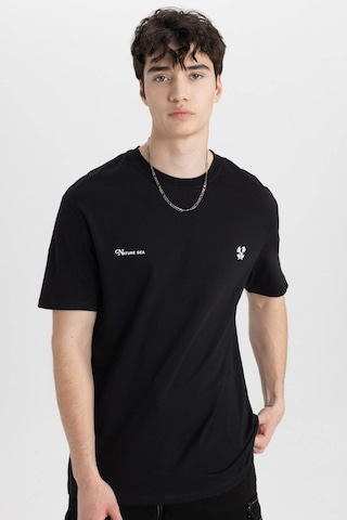 DeFacto Regular Fit Bisiklet Yaka Baskılı Kısa Kollu Tişört C2117AX24SMBK81