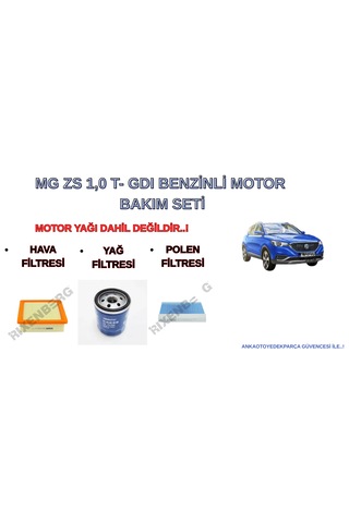 Mg Zs 1,0 Benzinli Motor 2022 Araçlar İçin Periyodik Bakım Filtre Seti 3Lü - Hava + Yağ F. + Polen Mg Zs 1,0 Benzinli Motor 2022 Araçlar İçin Periyodik Bakım Filtre Seti 3Lü - Hava + Yağ F. + Polen
