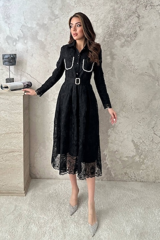 Alemdarshop Siyah Taşlı Elbise