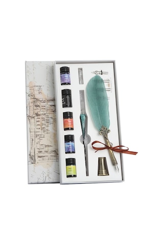 Xindoker Ofis Ve Öğrenci İçin Cam Ve Tüy Kalem Seti - Yumuşak Kullanım, Dayanıklı Malzeme - Işıltılı Yeşil Sp118043