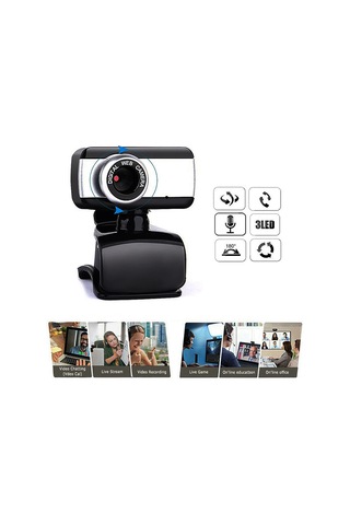 Xindoker Usb Webcam 480p Manuel Odaklanabilir - Dış Mikrofonlu, Sürücü Gerektirmeyen, Masaüstü/dizüstü Bilgisayarlar İçin Plug & Play Kamera