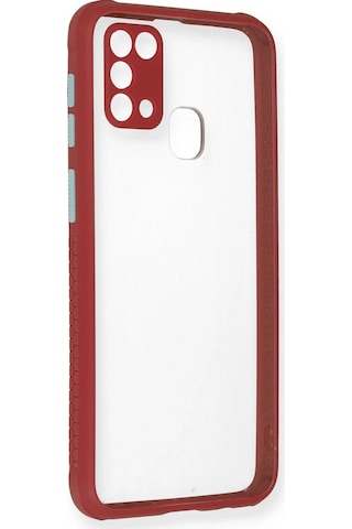 Newface Samsung Galaxy Uyumlu M31 Kılıf Miami Şeffaf Silikon Semeglbl - 56 - Fuşya