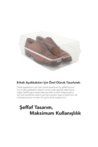 15 Adet Erkek Ayakkabı Kutusu - Şeffaf Ayakkabı Düzenleyici Saklama Kutusu Organizer Seyahat Kutusu Şeffaf