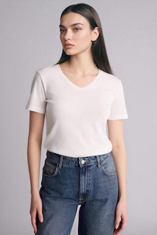 Defacto Slım Fıt Basıc Ekru Kadın T-shirt I1080az/er105 Ekru