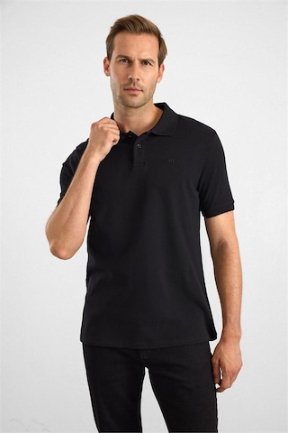 Süvari Siyah Slim Düz Baskısız Pike Düğmeli Polo Yaka Tişört Sts1014000019-s09