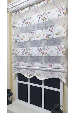 Pliseli Zebra Stor Kadeh Baskılı Etek Dilimli St 027