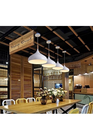 Mylights Modern Spor Metal Sarkıt Avize Mutfak Avize Oda Avize Ofis Avize Cafe Avize Restorant Avize Beyaz