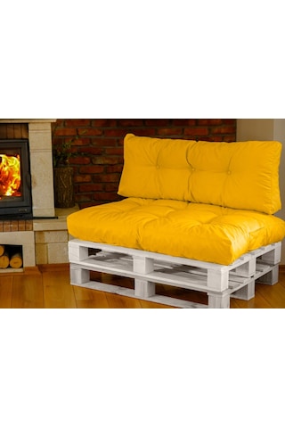 Dekosoy Dış Ve Iç Mekan Palet Minderi Takımı - Sarı 2 Li