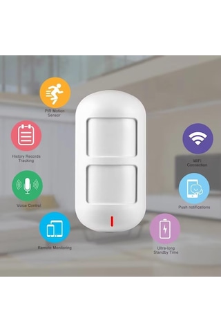 Kablosuz Anti-pet Alarmı Hareket Dedektörü, Bvaztvp Çift Algılama Penceresi Wifi Pır Hareket Sensörü, Piller Dahi