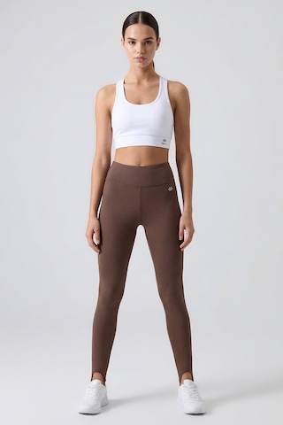 Tommy Life Kahverengi Standart Fit Esnek Spor Performans Kadın Topuklu Tayt - 94685