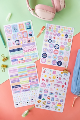 A5 Sticker Book 1183 Adet 18 Yaprak Renkli Etiket Defteri Everyday Sticker
