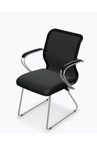 Ergolife Sit 8 Bekleme Koltuğu Bel Destekli, Fileli, Siyah, Toplantı Sandalyesi - Ed.57.1.6a4 Siyah