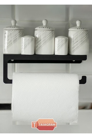 Metal Bahartatlık Raflı Havluluk&hav Siyah