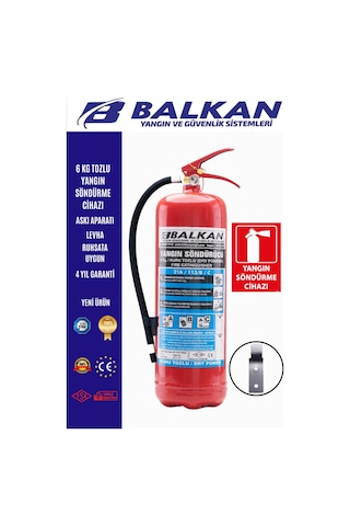 6 Kg Tozlu Yangın Tüpü Tse Ce Belgeli Ruhsata Uygun 4 Yıl /levha-askı