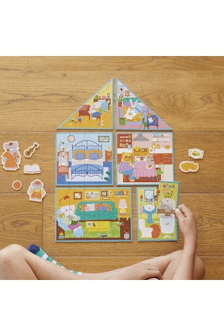 Moritoys My Dream House - 6in1 Puzzle 2-3-4-6-8-10 Parça Yapboz İle Hayalindeki Evi İnşa Et