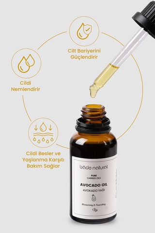 Bade Natural Saf Soğuk Sıkım Doğal Avokado Yağı 30 ML