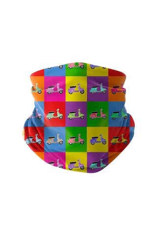 Bobrear Pop Art Vespa Scooter Desenli Çok Amaçlı Buff Bandana Boyunluk Çok Renkli -