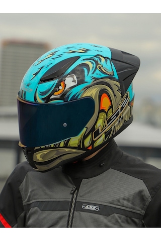 Ls2 Rapıd 2 Race Motosiklet Kaskı Vizörlü Neo Mavi - Mor