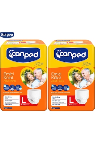 Canped Emici Külot Hasta Bezi Büyük-Large 16 Adet (2Pk*8)