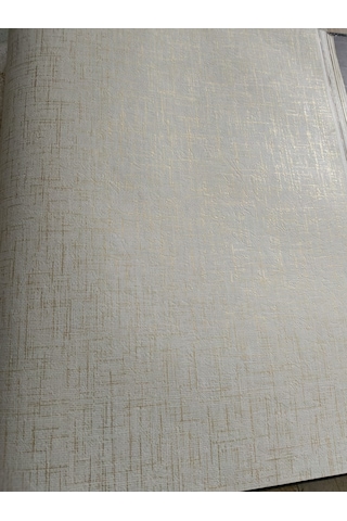 Krem Üzerine Işıltılı Gold Hafif Kabartmalı Sade Duvar Kağıdı 5²