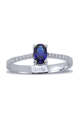 Lova Pırlantalı Oval Safir Yüzük - 1020284
