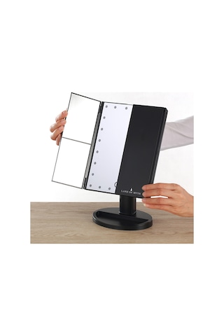 Land Of Myth Hd Zoom 24 Şerit Led Işıklı Makyaj Aynası Siyah