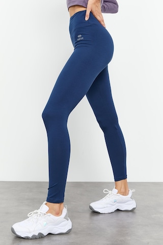 Tommy Life İndigo Yüksek Bel Toparlayıcı Slim Fit Dar Paça Kadın Tayt - 94011 İndigo