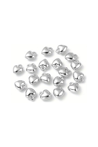 Mini Kalp Charm Gümüş Kaplama Çok Amaçlı Takı Aparatı Adet Olarak Satılmaktadır Diğer