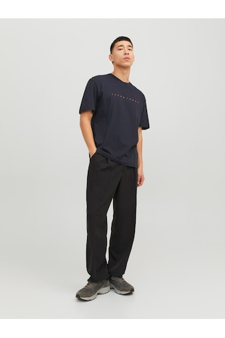 Jack & Jones Jack&jones Star Erkek Lacivert Yuvarlak Yaka Tişört 12234746-DNA Lacivert