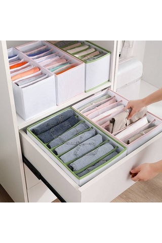 Dancemonkey Pp Gardırop Elbise Düzenleyici Kot Bölmesi Saklama Kutusu Gri, L Altın Altın