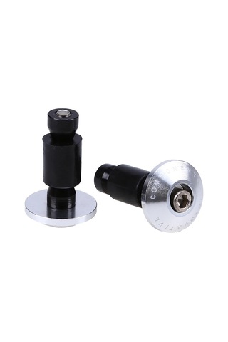 2 Adet Motosiklet Aksesuarları Gidon Kapağı Uç Tapaları - Gümüş Rengi