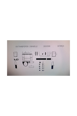 Wv T5 Caravella 2003-2009 25 Parça Torpido Kaplama Renk Kuş Gözü Maun