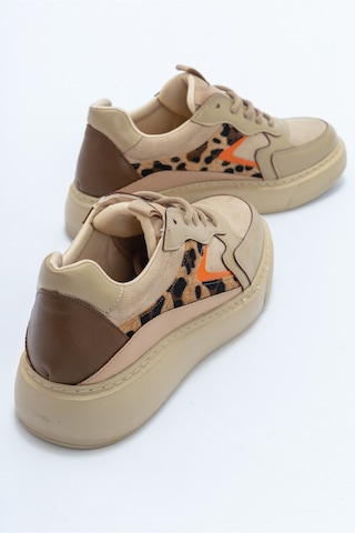 Luvishoes Aere Bej Desenli Kadın Spor Ayakkabı Bej