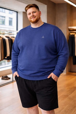 Akt Gayem Butik Büyük Beden 7xl-10xl Uzun Kollu T-shirt İndigo