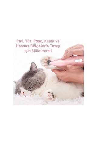 Valkyrie Kedi Köpek Pati Tüy Kesme Makinesi Sessiz Hassas Bölge Traş Cihazı Seramik & Çelik Bıçaklı Pembe