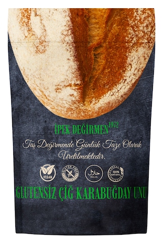 İpek Değirmen Çiğ Karabuğday Unu 1 kg Glutensiz Yeşil Greçka Taze Doğal Vegan Ketojenik Saf Süper Gıda