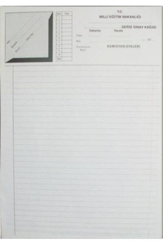 Gülpaş Sınav Kağıdı 100'lü Blok 28x41 470
