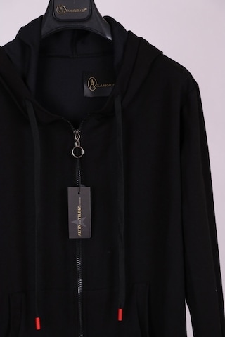 AC&Co / Altınyıldız Classics Siyah Kapüşonlu Fermuarlı Pamuk Spor Sweatshirt