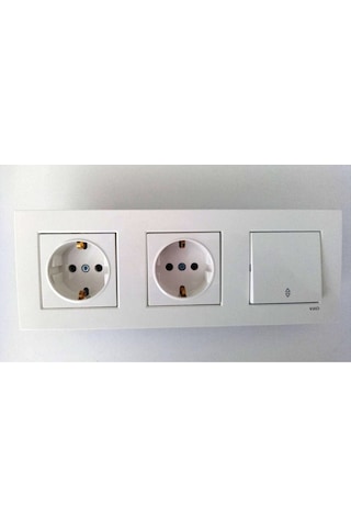 Viko Karre Beyaz 3lü Set Vavien Anahtar + Topraklı Priz + Topraklı Priz