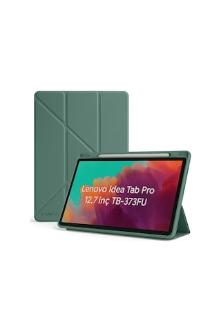 Lenovo Idea Tab Pro 12.7inç Tb-373fu Kılıf Kalem Bölmeli Trifolding Case Kılıf