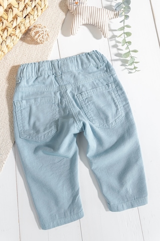 Babymod Düğmeli Beli Lastikli Erkek Bebek Keten Pantolon 001