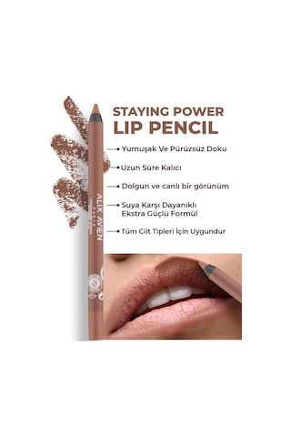 Alix Avien Suya Dayanıklı Uzun Süre Kalıcı Yumuşak Dudak Kalemi Staying Power Lip Pencil 52 Caramel Nude