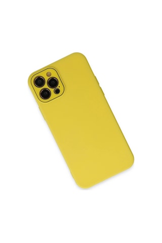 Cosmotex Newface Apple iPhone Uyumlu 12 Pro Max Kılıf Lansman Glass Kapak - Sarı