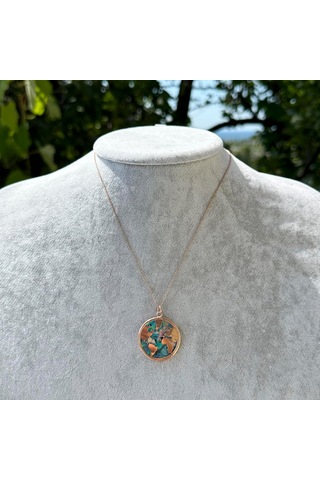 Dünya Haritası Kolye, 925 Ayar Gümüş Rose Gold Kaplama Kolye, Farklı Dünya Tasarımı Gümüş