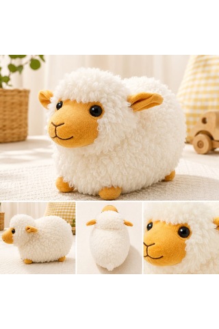 Peluş Kuzu 25cm 001 - Beyaz