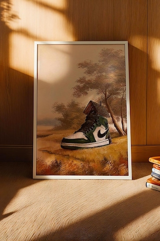 Sneaker Ayakkabı Çerçeveli Tablo Ev Ofis Ve Ayakkabı Mağazası Dekoru Modifiye Sanat
