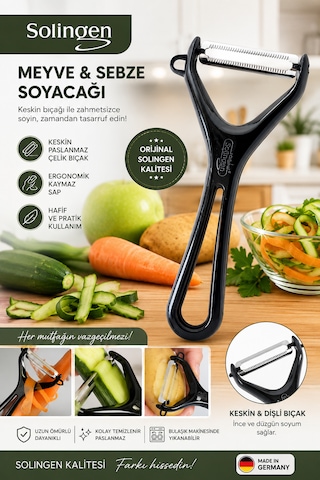 Solingen Meyve Sebze Soyacağı Paslanmaz Çelik Profesyonel Soyacak Siyah Solingen Meyve Sebze Soyacağı Paslanmaz Çelik Profesyonel Soyacak Siyah